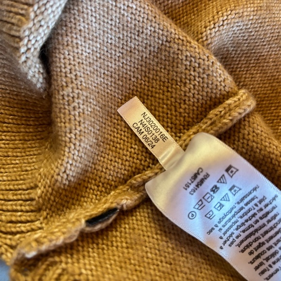 Nautica Jeans Women’s Camel Tan V Neck Cable Knit Sweater Soft Preppy Minimalist - Picture 9 of 13